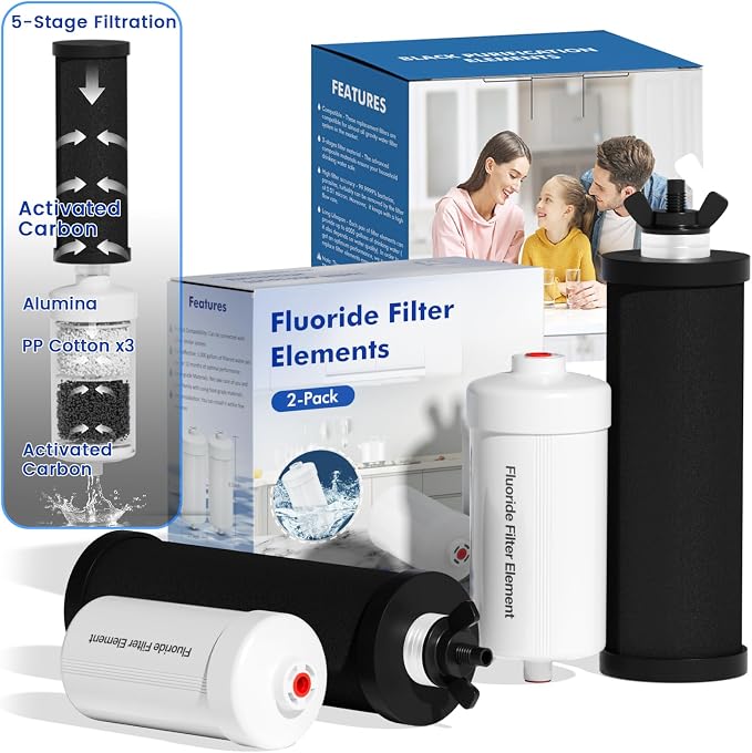 PBF-2-1 Black Purification Elements, NSF/ANSI 42&372 Certified fluoride Water by Joypur