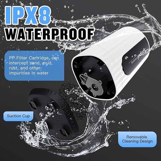 Portable Shower for Camping, [Upgraded] 10000mAh Rechargeable Camping Shower with 5 Adjustable Speeds,Premium LED Display, IPX8 Waterproof Outdoor Shower Kit for Hiking, Car, Pet, Travel
