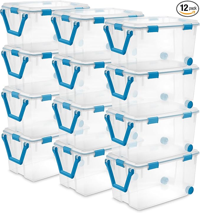 Sterilite 12-Pack Gasket Box, Weather-Resistant Storage Bins by Sterilite
