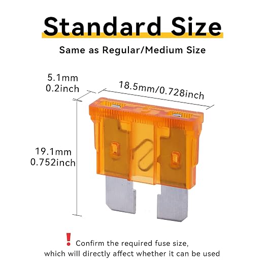100 Pack Auto Fuses 5 AMP ATC/ATO Standard Regular Fuse Blade 5A Car Truck Boat - Image 2