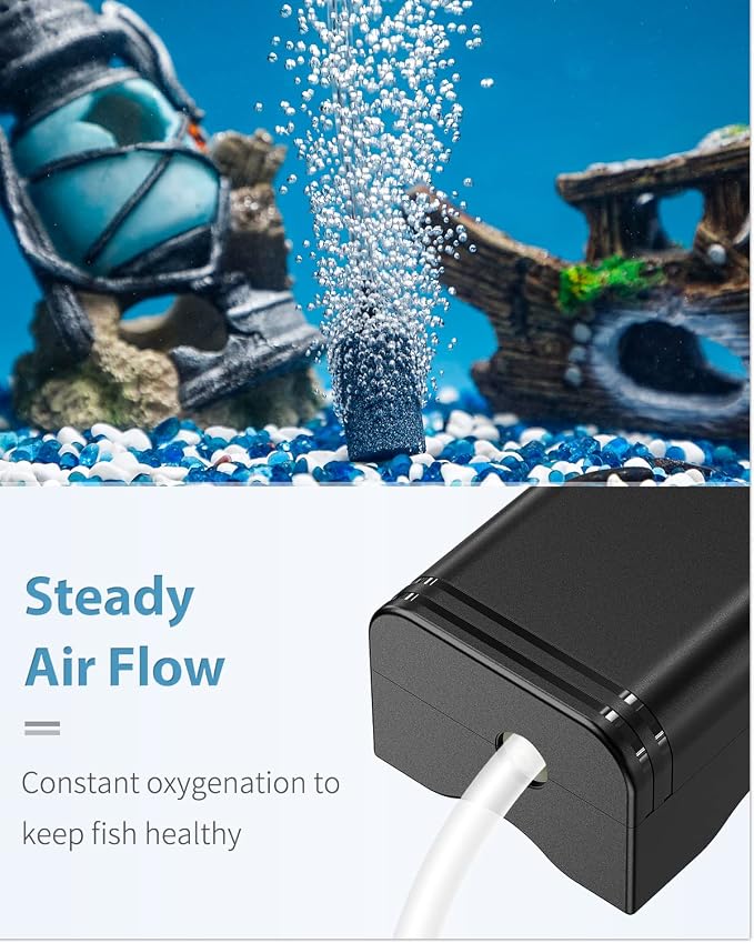 Pawfly Mini Aquarium Air Pump for 3-20 Gallon Nano Fish Tanks 15 GPH Oxygen - Image 3