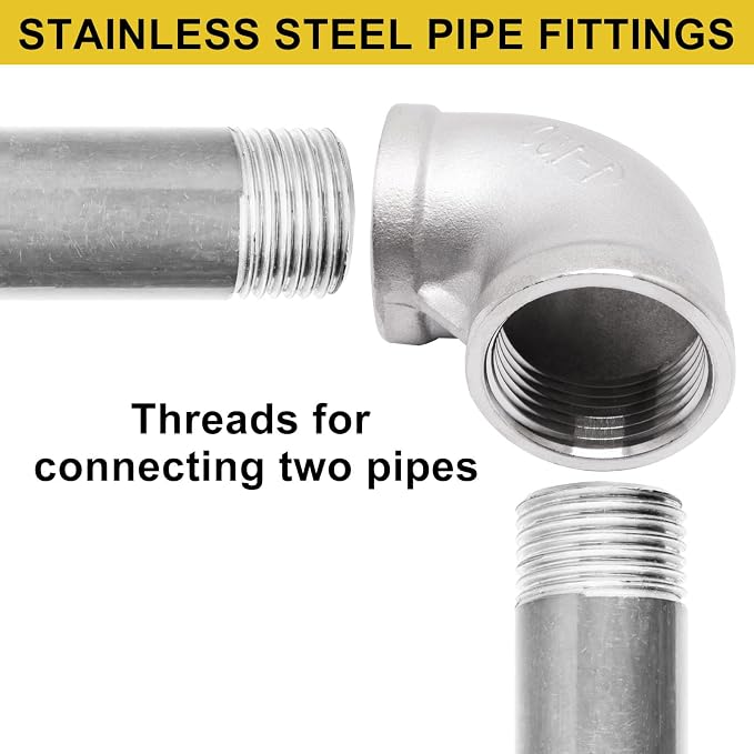 1Pc 304 Stainless Steel 90 Degree Elbow 1" NPT Female x 1" NPT Female Threaded - Image 6