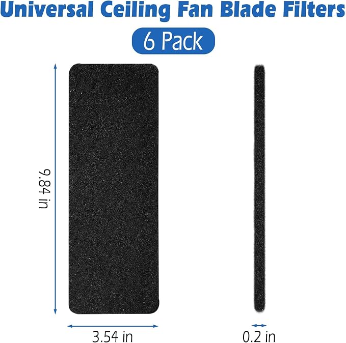 Ceiling Fan Filters for Blades 6 Pack Fan Blade Air Purifier Pads Easy-Stick - Image 2