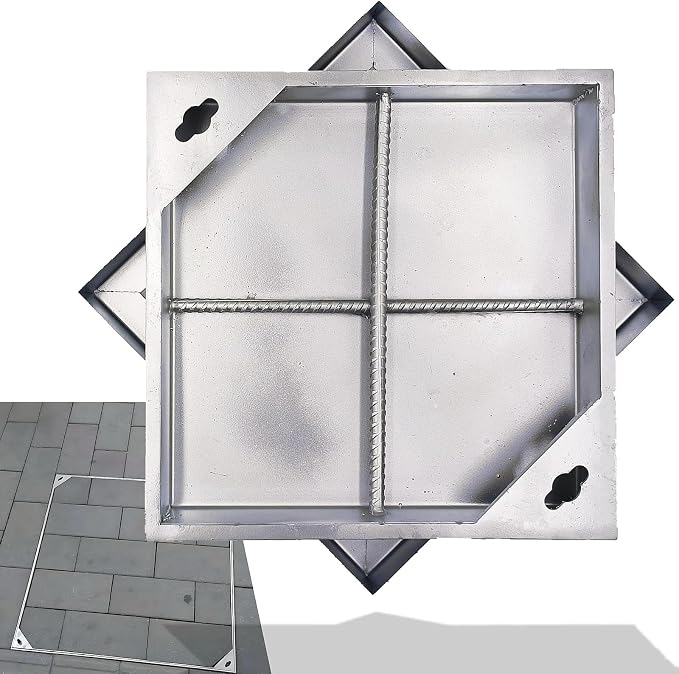 16x16 Invisible Stainless Steel Manhole Cover and Frame by MASSLUNTMetalProducts