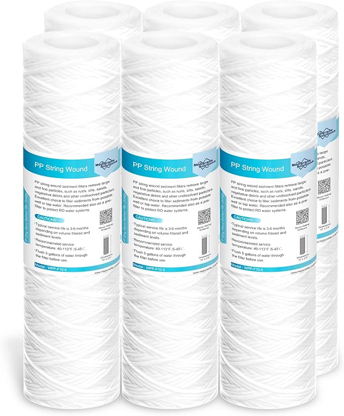 Membrane Solutions 50 Micron 10"x2.5" String Wound Whole House Water Filter by MembraneSolutions