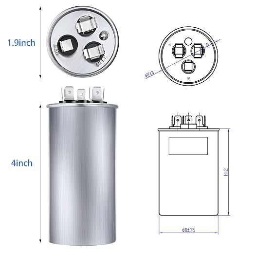 30/5 MFD uF 370/440V CBB65 Dual Run Round Capacitor - Image 2