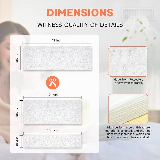 4x12 Inch Air Filter for Home Ceiling, ULTRA GREEN Thickened Floor Vent Filters - Image 3