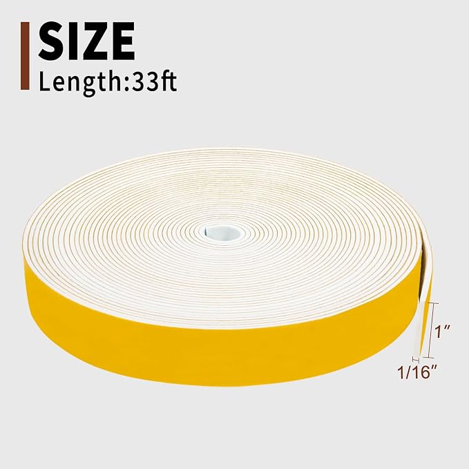 Yotache White Foam Strips Adhesive 1" x1/16, Close Cell Foam Rubber Weather - Image 4