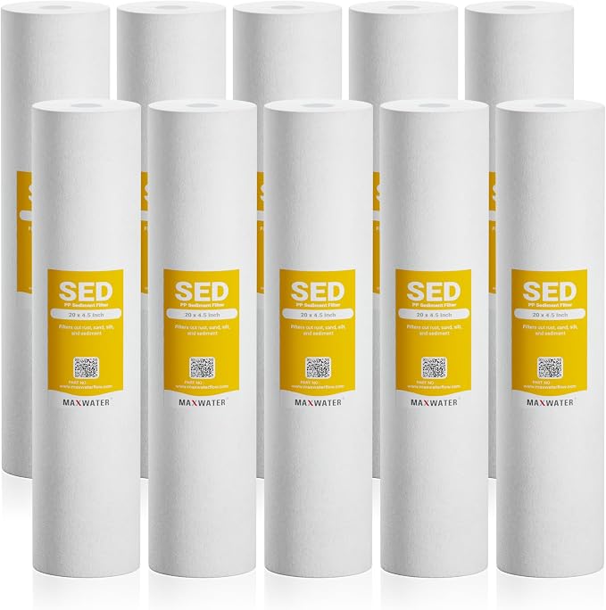 Max Water 1 Micron 20" x 4.5" Sediment Filter by MaxWater
