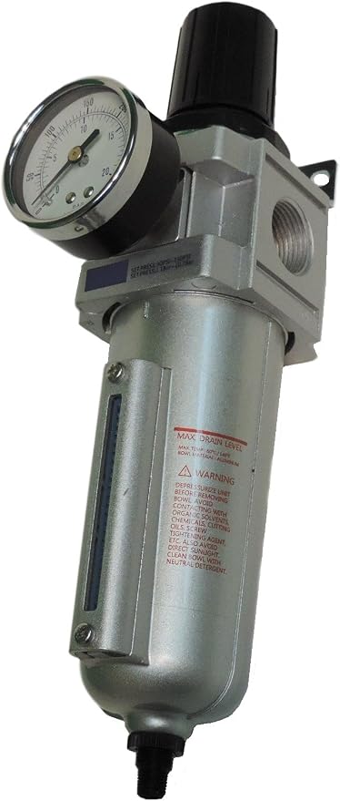 HEAVY DUTY COMPRESSED AIR FILTER REGULATOR COMBO PIGGYBACK, METAL BOWL - Image 2