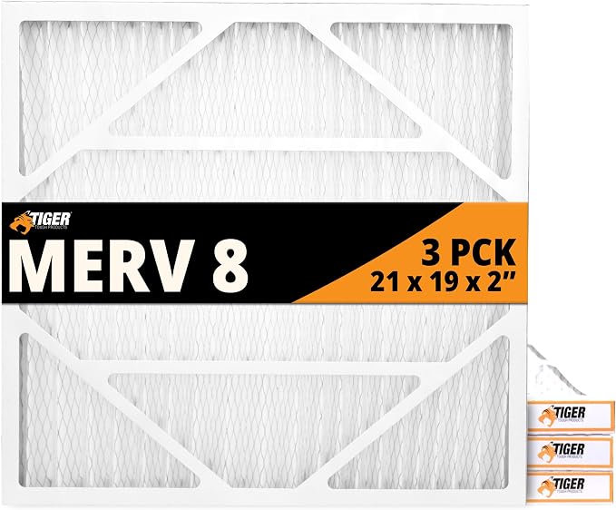 Tiger Tough 21x19x2 Air Filter MERV 8 MPR 600-800, High-Performance Pleated by TIGERTOUGHPRODUCTS