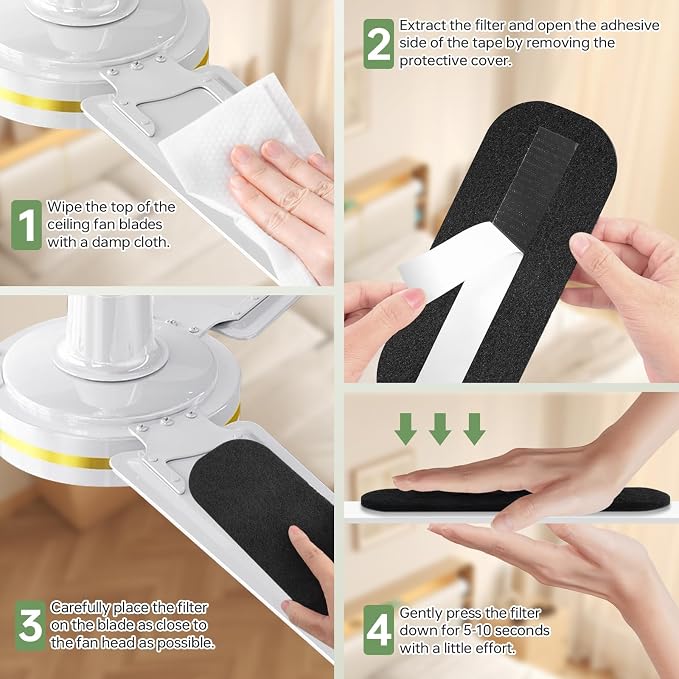 Ceiling Fan Filters for Blades. Bring Fresh and Natural Air.Easy to Install - Image 6