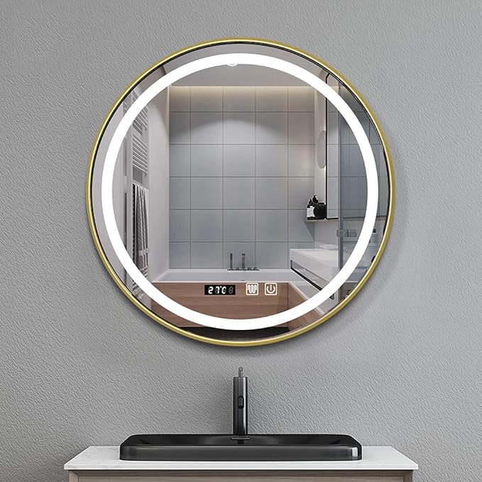 Round Wall Mirror LED Illuminated Bathroom Mirror - Image 3