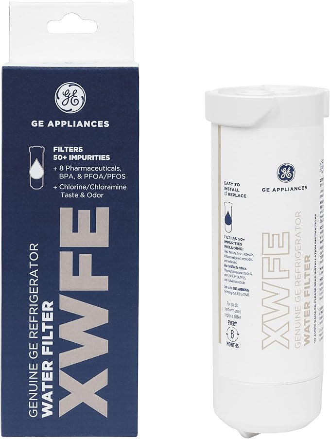 GE XWFE Refrigerator Water Filter, Genuine Replacement Filter, Certified to by GEAppliances