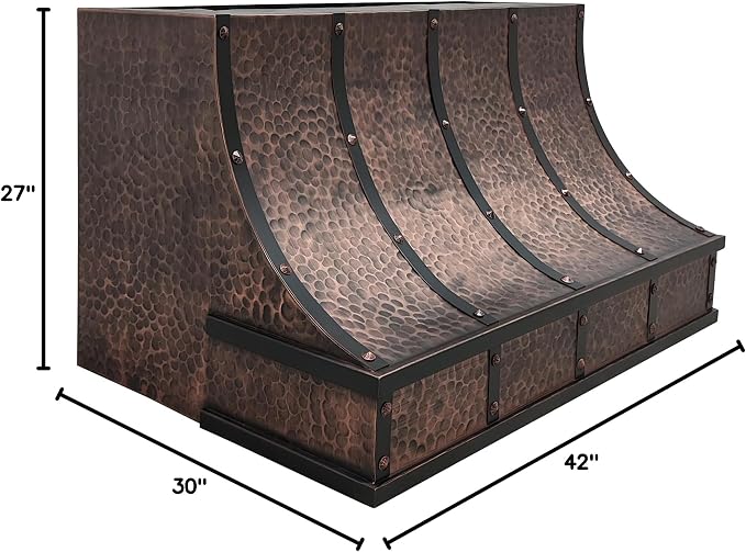 CT Copper Tailor Sloped Copper Vent Hood Island Mount, 1150 CFM Exhaust Fan - Image 9