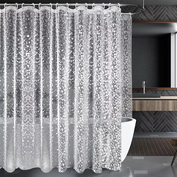 zokyer Clawfoot Tub Shower Curtain Wrap Around Claw Foot Surround Round Clear Liner 180x70 Inch Extra Wide Oval Translucent Transparent Bathroom Decor PEVA Vinyl Hook 31 Pack