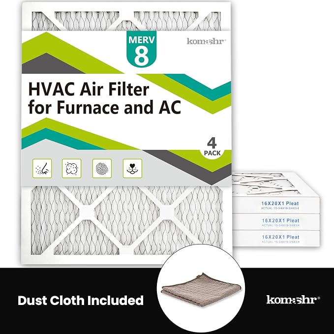 16x20x1 Air Filter MERV 8, HVAC/Furnace AC Filter Replacement, Dust - Image 5