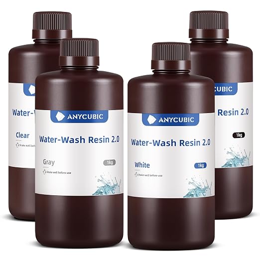 ANYCUBIC Water Washable 3D Printer Resin 2.0 Bundle, 405nm High Precision 3D by ANYCUBIC