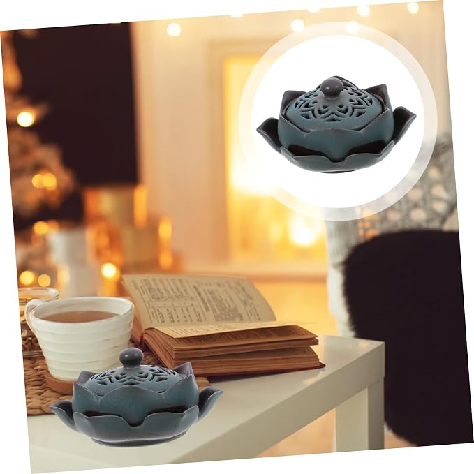 Vintage Ceramic Lotus Incense Holder Aroma Burner - Image 9