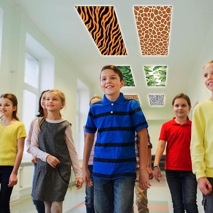 6Pcs Classroom Light Covers for Fluorescent Lights, Magnetic 2x4 FT Ceiling - Image 6