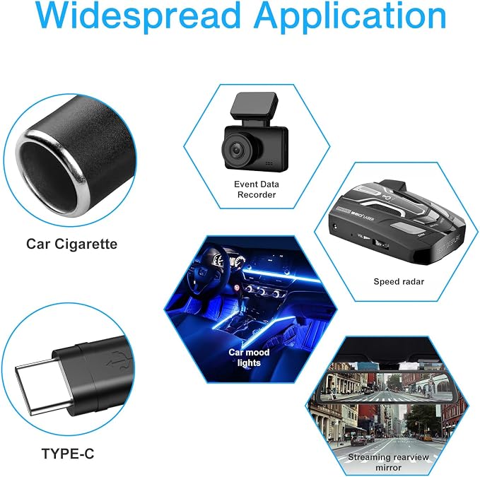 USB C Male to 12V Car Cigarette Lighter Socket Female Converter Adapter Power - Image 5