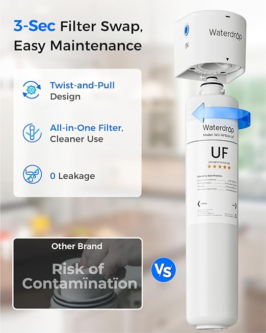 Waterdrop 15UBW-UF 0.01 μm Ultra Filtration Under Sink Water Filter System - Image 8