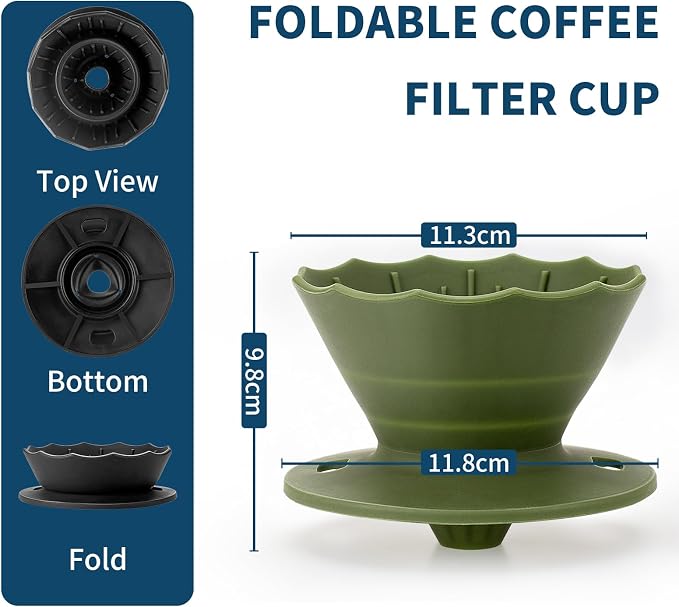 MERMOO YILAN Collapsible Coffee Dripper, Silicone Pour Over Coffee Filter Holder - Image 5