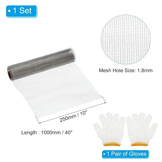 PATIKIL 40" L x 10" W Woven Wire Mesh, 12 Mesh 304 Stainless Steel Air Vent - Image 2