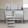 Dog Washing Station Large Dogs Grooming Tub Professional Stainless Steel Dog Bathtubs Bathing Tub Pet Washing Station For Home With Steps