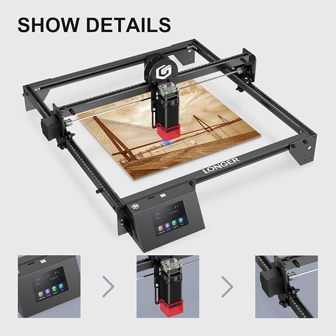 Longer Ray5 Laser Engraver, 10W Laser Cutter, 0.06 * 0.06 mm Precision Laser - Image 7