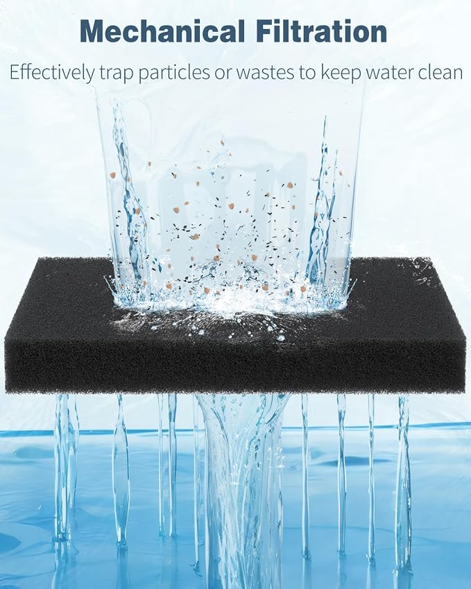 Pawfly Aquarium Filter Media Pad, Fish Tank Filter Cartridge Filter Foam Pad - Image 7