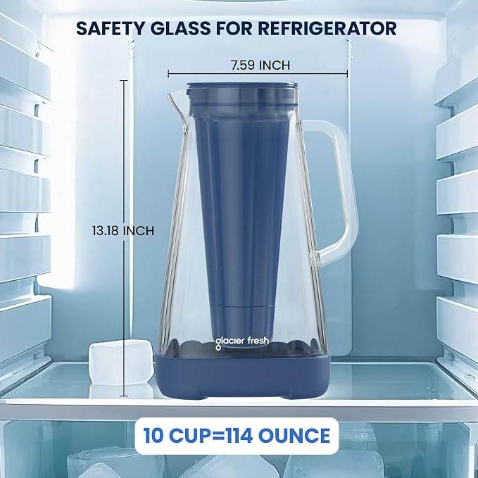 GLACIER FRESH 10 Cup Glass Water Pitcher - Image 6