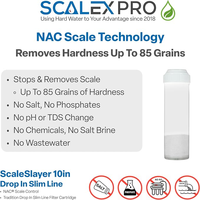 ScaleSlayer 10in Slim Line Drop In, High Capacity Water Filter Replacement - Image 2