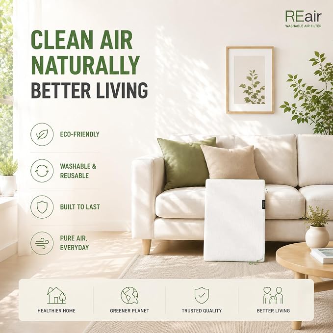 Reair 18x25x1 Air filter, Washable and Reusable Air Filter 18x25x1 - Image 8