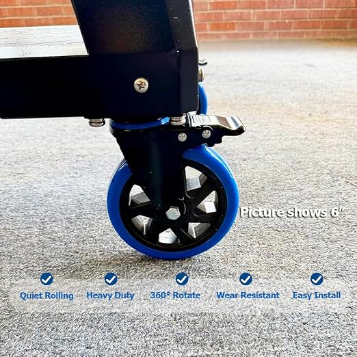 6 Inch Caster Wheels 2800Lbs, Casters Set of 4 Heavy Duty - Image 6