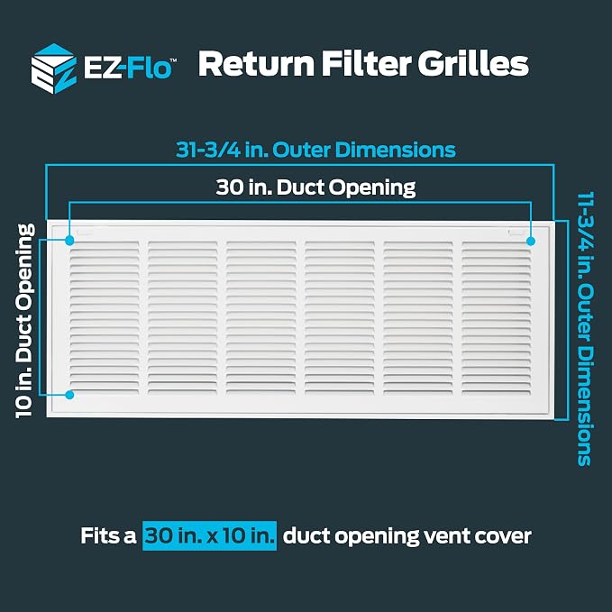 EZ-FLO 30 x 10 Inch Return Air Vent Cover - Image 2