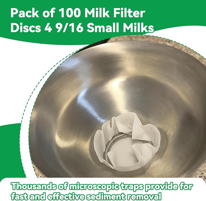 200 Pack Milk Filter Discs Quick Flow Non-gauze Small 4-9/16" Od Replacement - Image 5