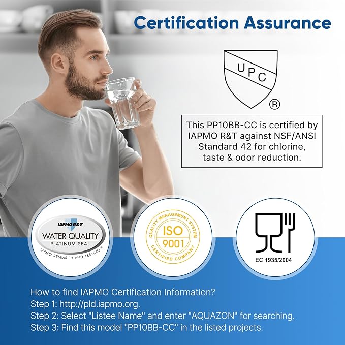PUREPLUS 5 Micron 10" x 4.5" Whole House Sediment and Carbon Water Filter - Image 2