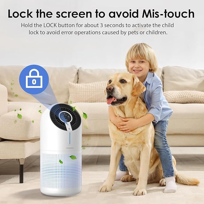 MOOKA Air Purifiers for Home Large Room up to 1095ft², H13 HEPA Filter Air - Image 7