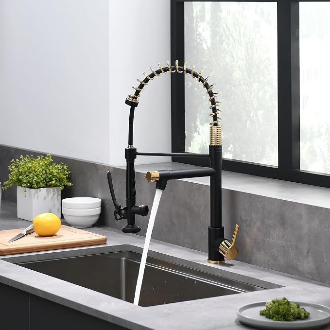 Fapully Black&Gold Kitchen Faucet - Image 7