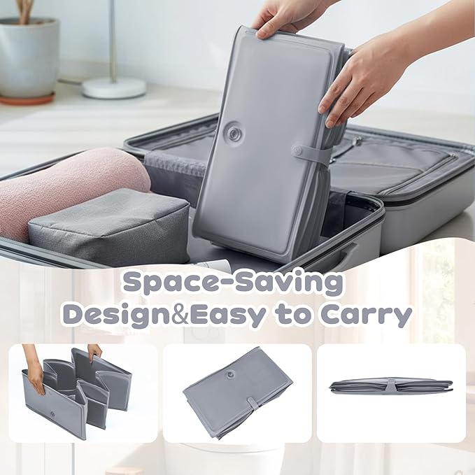 Collapsible Baby Bathtub for Shower,Reinforced Structure Infant Foldable Bath Tub with Non-Slip Base,Portable Space-Saving Kids Bath Tub for 6M to 4Years,Suitable for Outdoor, Travel Use(Grey)