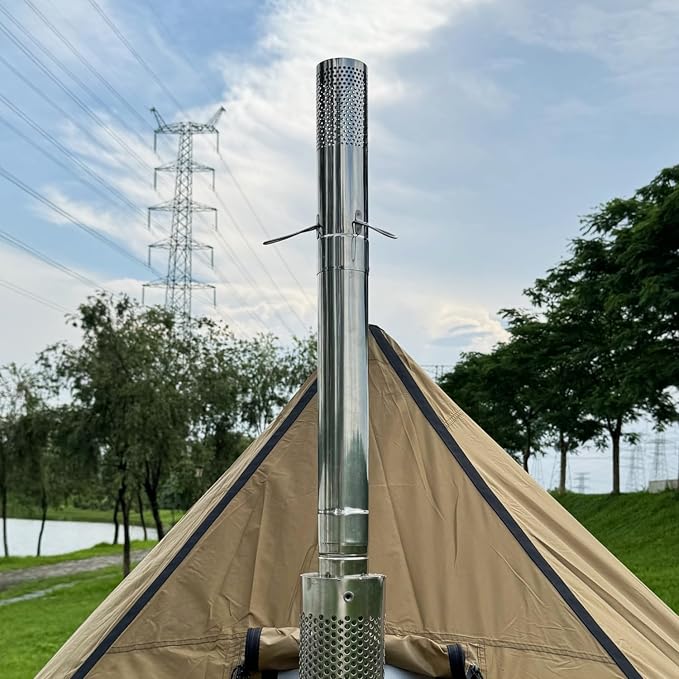 SoloWilder Wood Stove Pipe 2.36" Spark Arrestor Stovepipe Rain Cap Stainless - Image 6