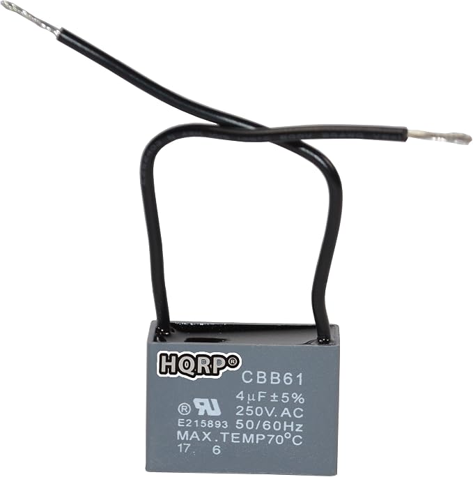 HQRP 2-Pack Ceiling Fan Capacitor CBB61 4uf 2-Wire UL Listed - Image 4