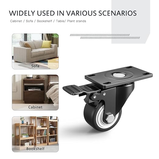 2 Inch Caster Wheels, Casters Set of 4 Heavy Duty - Image 7