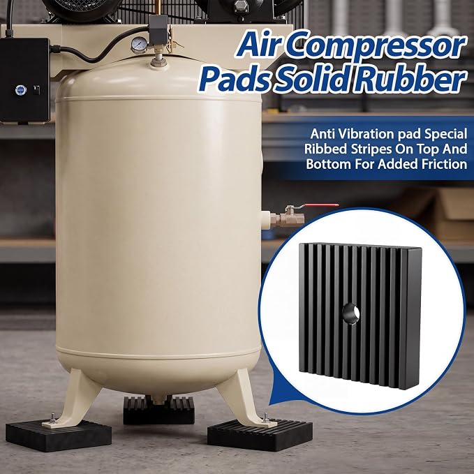 8 Pack 4" x 4" x 1" Heavy Duty Anti Vibration Pads Solid Rubber Shock Isolation - Image 4