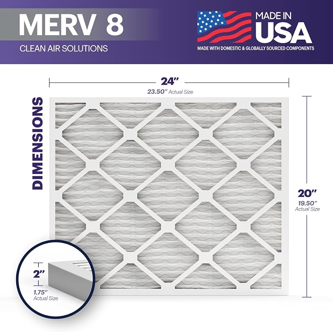 BNX TruFilter 20x24x2 Air Filter MERV 8 - Image 2