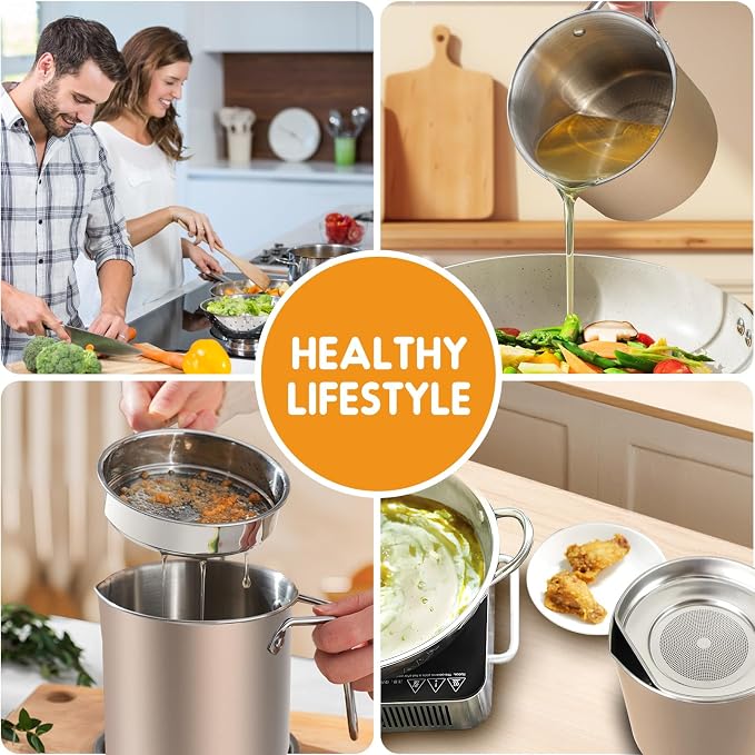 Chihee Grease Container Stainless Steel Bacon Grease Saver - Image 6