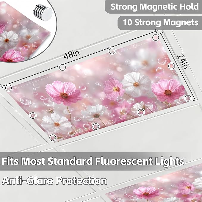 4 Pack 2x4 FT Magnetic Fluorescent Light Covers, Ceiling Light Filters - Image 2