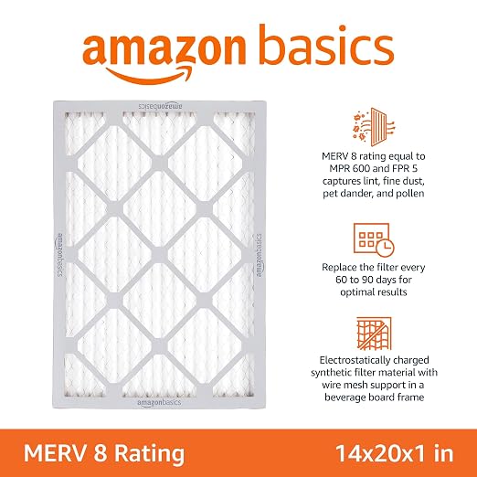 Amazon Basics 14x20x1 Air Filter, MERV 8 AC Furnace Filters, Allergy Control - Image 2