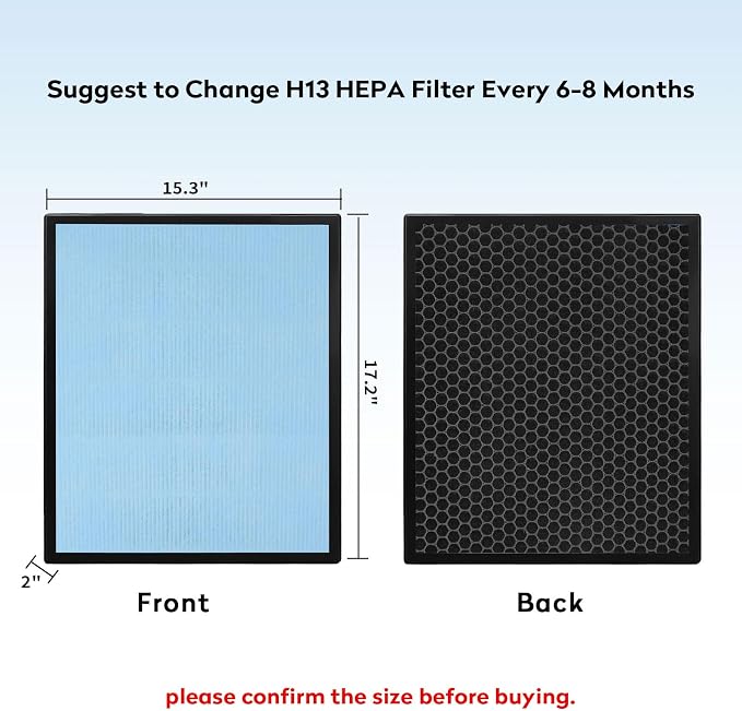 3 Pack HEPA 550 Filter, HEPA& Activated Carbon Filter Replacement Compatible - Image 2